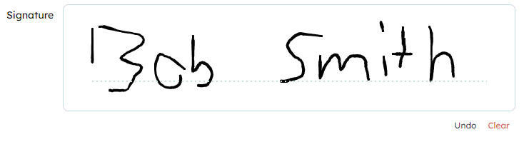 A signature control with the signature Bob Smith